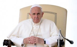 Pope Francis looks on during his weekly general audience in St Peter's square at the Vatican on September 9, 2015. In a letter to believers on September 8, the Argentinian pontiff said annulments would require approval by only one church tribunal, rather than two as currently. A streamlined procedure is to be introduced for the most straightforward cases and access to hearings will not cost anything, the letter states. AFP PHOTO / FILIPPO MONTEFORTE (Photo credit should read FILIPPO MONTEFORTE/AFP/Getty Images)